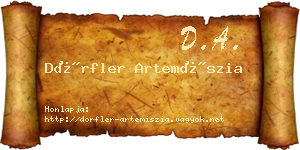 Dörfler Artemíszia névjegykártya